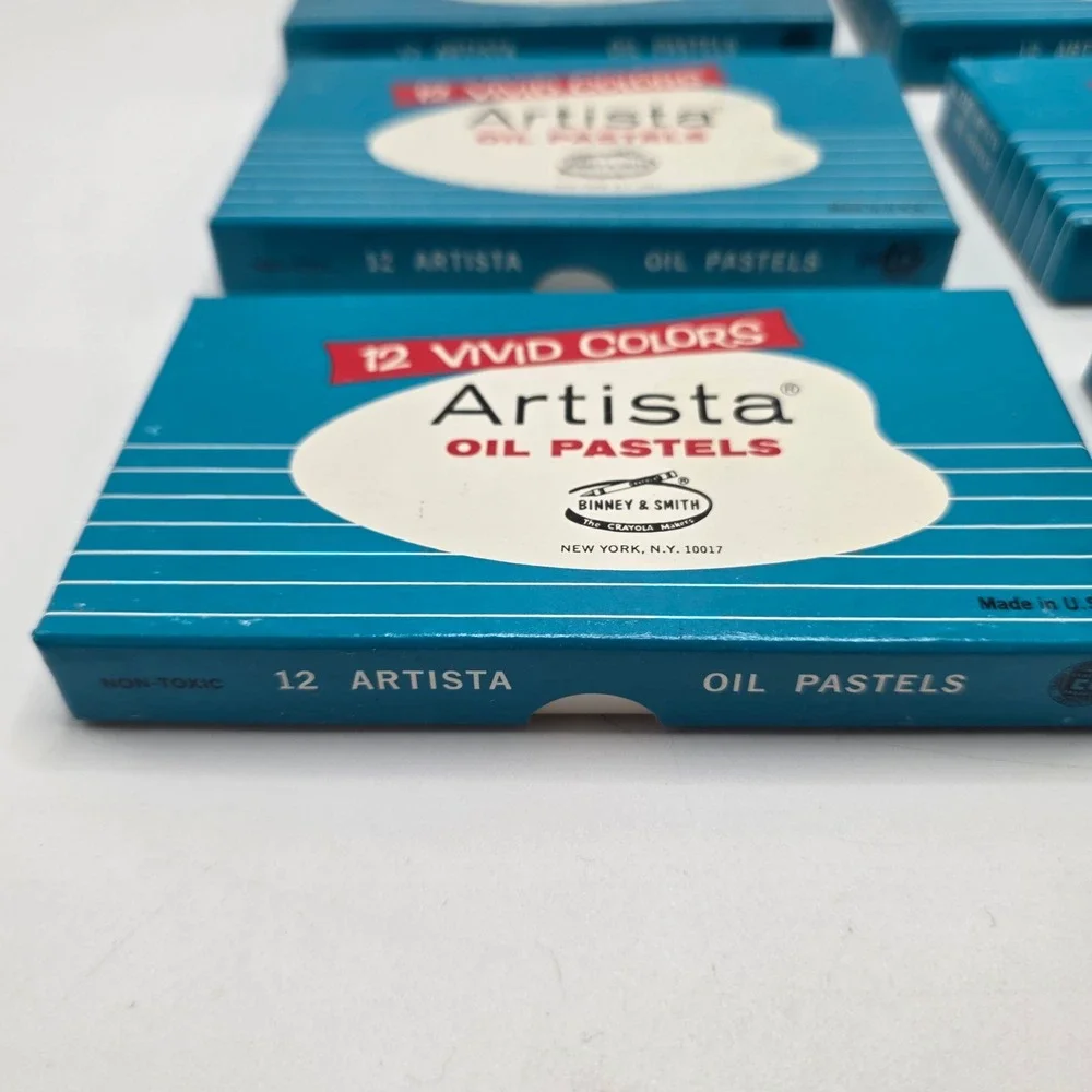 Binney & Smith Artista Oil Pastels 12 Vivid Colors Vintage Art Supplies Lot of 6